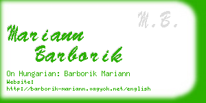 mariann barborik business card